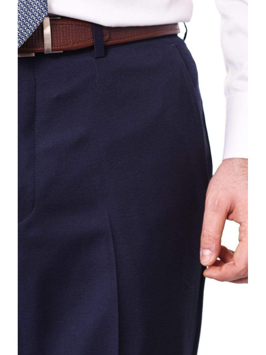 Buy Men Navy Regular Fit Solid Pleated Formal Trousers Online - 684073 |  Louis Philippe