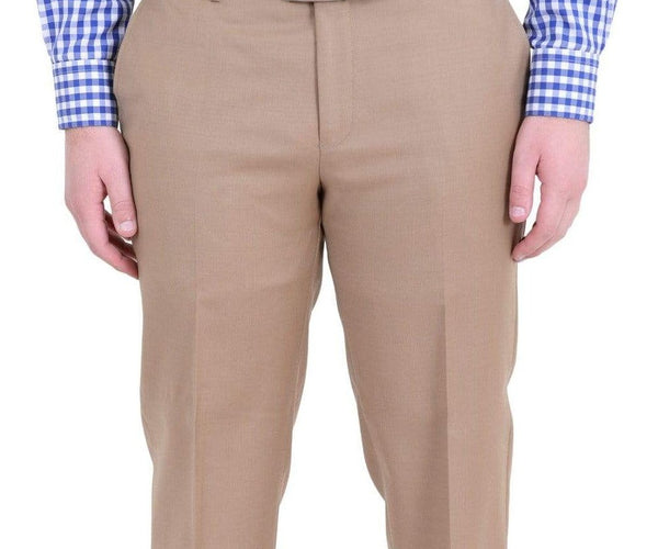 AZAR MAN Men's Slim Tailored Fit Dress Slacks - Beige/Tan Flat Front Pants, Inseam 32", Waist AZAR MAN Men's Slim Tailored Fit Dress Slacks - Beige/Tan Flat Front Pants, Inseam 32", Waist