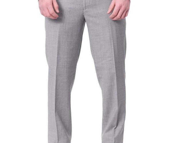 Mens Slim Fit Light Gray Flat Front Wool Dress Pants, 36 Mens Slim Fit Light Gray Flat Front Wool Dress Pants, 36