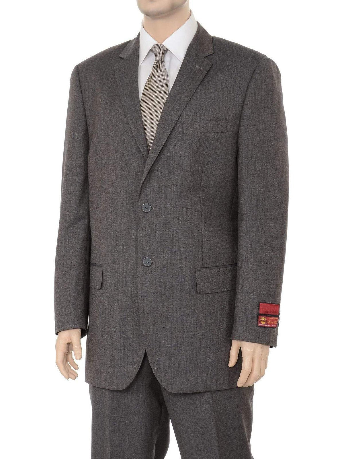 Slim fit Brown Neat Textured Two Button Wool Suit - The Suit Depot