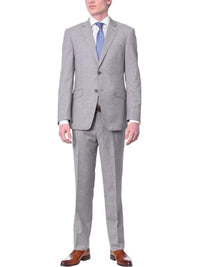 Thumbnail for Label M TWO PIECE SUITS 38L Mens Extra Slim Fit Light Heather Gray Two Button Wool Suit