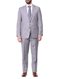 Thumbnail for Label M TWO PIECE SUITS Light Gray / 44L Mens Classic Fit Solid Light Gray Two Button Wool Suit