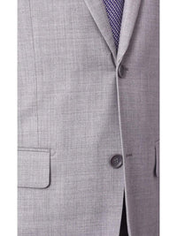 Thumbnail for Label M TWO PIECE SUITS Mens Classic Fit Solid Light Gray Two Button Wool Suit