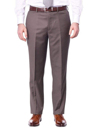 Label M TWO PIECE SUITS Mens Classic Fit Two Button 100% Wool Wrinkle Resistant Suit - Olive Green