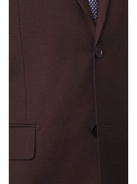 Thumbnail for Label M TWO PIECE SUITS Mens Classic Fit Two Button 100% Wool Wrinkle Resistant Suit - Solid Brown