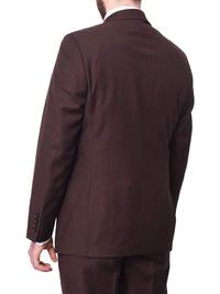 Thumbnail for Label M TWO PIECE SUITS Mens Classic Fit Two Button 100% Wool Wrinkle Resistant Suit - Solid Brown