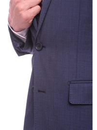 Thumbnail for Label M TWO PIECE SUITS Mens Extra Slim Fit Heather Blue Two Button Wool Blend Suit