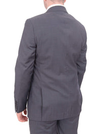 Thumbnail for Label M TWO PIECE SUITS Mens Extra Slim Fit Heather Gray Blue Textured Two Button Wool Blend Suit