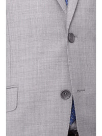 Thumbnail for Label M TWO PIECE SUITS Mens Extra Slim Fit Light Heather Gray Two Button Wool Suit