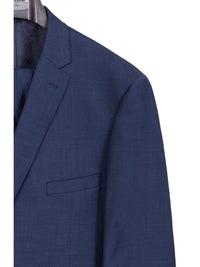 Thumbnail for Label M TWO PIECE SUITS Mens Extra Slim Fit Solid Heather Blue Two Button Wool Suit