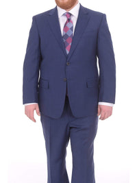 Thumbnail for Lazetti Couture Sale Suits 36S Lazetti Couture Portly Fit Blue Textured Two Button Wool Suit