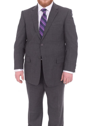 Lazetti Couture Sale Suits 38R Lazetti Couture Portly Fit Charcoal Gray Check Two Button Wool Suit