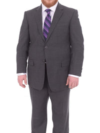 Thumbnail for Lazetti Couture Sale Suits 38R Lazetti Couture Portly Fit Charcoal Gray Check Two Button Wool Suit
