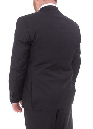 Lazetti Couture Sale Suits Lazetti Couture Men's Portly Fit Solid Navy Blue Two Button Wool 2 Piece Suit