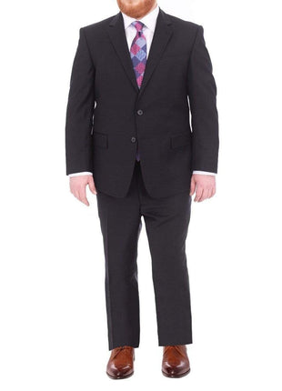 Lazetti Couture Sale Suits Lazetti Couture Men's Portly Fit Solid Navy Blue Two Button Wool 2 Piece Suit