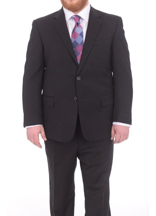 Lazetti Couture Sale Suits Lazetti Couture Portly Fit Black Tonal Striped Two Button Wool Suit
