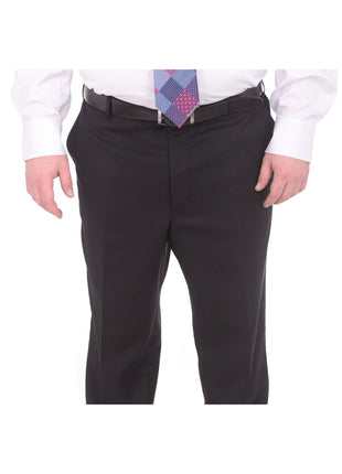 Lazetti Couture Sale Suits Lazetti Couture Portly Fit Black Tonal Striped Two Button Wool Suit