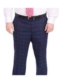 Thumbnail for Lazetti Couture Sale Suits Lazetti Couture Portly Fit Blue Plaid Two Button Wool Suit