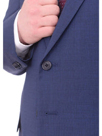 Thumbnail for Lazetti Couture Sale Suits Lazetti Couture Portly Fit Blue Textured Two Button Wool Suit