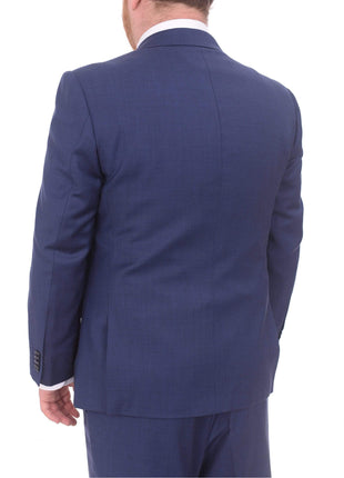 Lazetti Couture Sale Suits Lazetti Couture Portly Fit Blue Textured Two Button Wool Suit