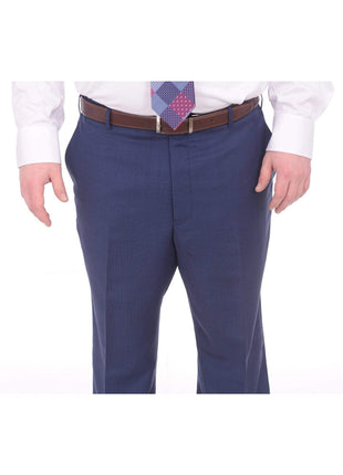 Lazetti Couture Sale Suits Lazetti Couture Portly Fit Blue Textured Two Button Wool Suit