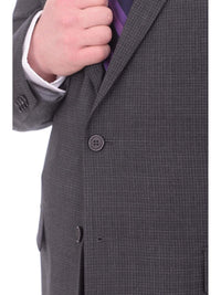 Thumbnail for Lazetti Couture Sale Suits Lazetti Couture Portly Fit Charcoal Gray Check Two Button Wool Suit
