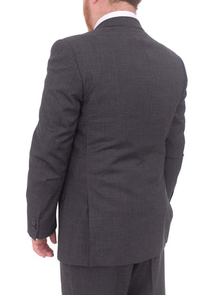 Lazetti Couture Sale Suits Lazetti Couture Portly Fit Charcoal Gray Check Two Button Wool Suit