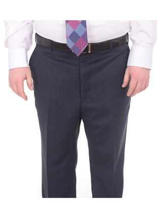 Lazetti Couture Sale Suits Lazetti Couture Portly Fit Navy Blue Textured Two Button Wool Suit