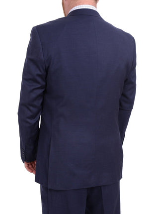 Lazetti Couture Sale Suits Lazetti Couture Portly Fit Navy Blue Textured Two Button Wool Suit