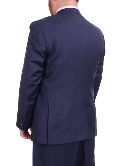 Men's Classic Portly Blazer Solid Navy Executive Fit Suit - Mens Portly Suit