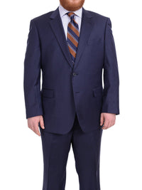 Thumbnail for Lazetti Couture TWO PIECE SUITS Lazetti Couture Men's Portly Fit Solid Navy Blue Two Button 100% Wool Suit