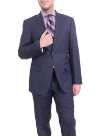 Thumbnail for London Fog TWO PIECE SUITS 38R Mens Extra Slim Fit Blue Textured Two Button Wool Suit