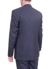 Thumbnail for London Fog TWO PIECE SUITS Extra Slim Fit Blue With Purple Windowpane Two Button Wool Suit