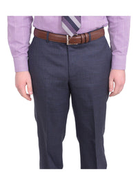 Thumbnail for London Fog TWO PIECE SUITS Extra Slim Fit Blue With Purple Windowpane Two Button Wool Suit