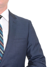 Thumbnail for London Fog TWO PIECE SUITS Extra Slim Fit Solid Heather Blue Two Button Wool Suit