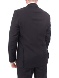 Thumbnail for London Fog TWO PIECE SUITS Mens Extra Slim Fit Black Tonal Check Two Button Wool Blend Suit