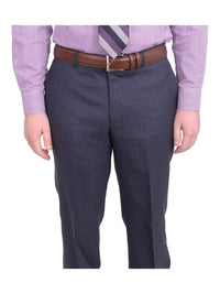 Thumbnail for London Fog TWO PIECE SUITS Mens Slim Fit Blue With Purple Windowpane Two Button Wool Suit