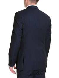 Thumbnail for London Fog TWO PIECE SUITS Mens Slim Fit Solid Navy Blue Two Button Wool Suit