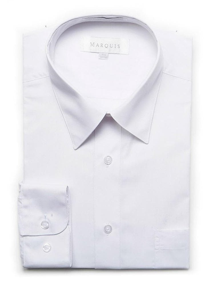 Marquis Bestselling Items 22 36/37 Marquis Mens Classic Fit Solid White Cotton Blend Dress Shirt