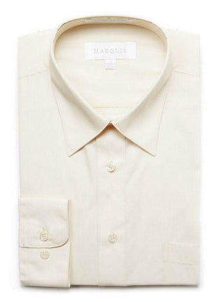 Marquis SHIRTS 16 32/33 Marquis Mens Classic Fit Off White Cotton Blend Dress Shirt