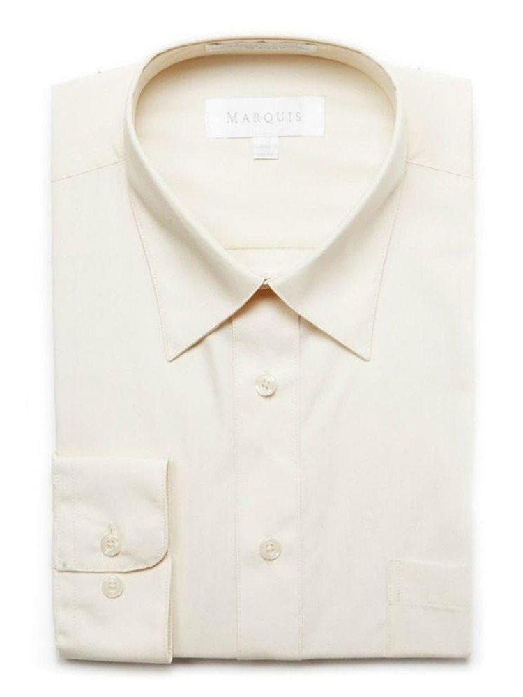 Marquis SHIRTS 16 32/33 Marquis Mens Classic Fit Off White Cotton Blend Dress Shirt