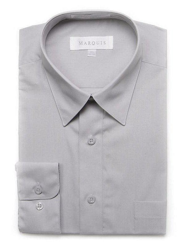 Shop Marquis Slim Fit Gray Cotton Blend Dress Shirt