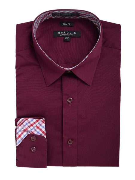 burgundy collar shirt