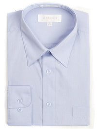 Thumbnail for Marquis SHIRTS Marquis Mens Classic Fit Solid Light Blue Cotton Blend Dress Shirt