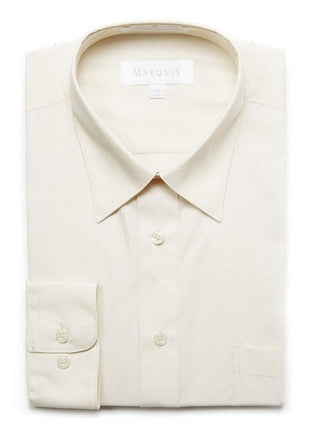 Marquis SHIRTS Marquis Mens Slim Fit Off White Cotton Blend Dress Shirt