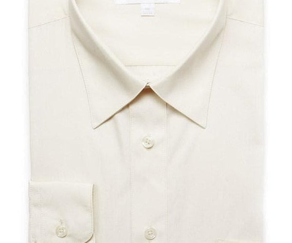 Marquis Mens Slim Fit Off White Cotton Blend Dress Shirt, 15 1/2 / 32/33