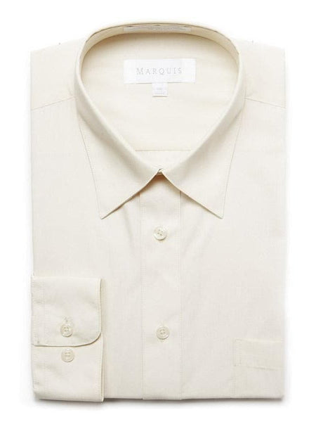 Marquis Mens Slim Fit Off White Cotton Blend Dress Shirt, 15 1/2 / 32/33 Marquis Mens Slim Fit Off White Cotton Blend Dress Shirt, 15 1/2 / 32/33