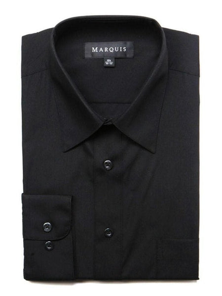 mens black dress shirt nearby Marquis Slim Fit Solid Cotton Blend High collar