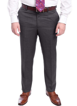 Max Davoli TWO PIECE SUITS Mens Regular Fit Gray Stepweave Two Button Half Canvassed Wool Suit