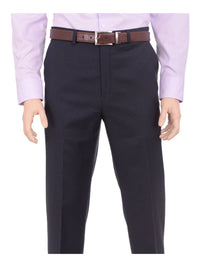 Thumbnail for Michael Kors Regular Fit Blue Mini Check Flat Front Washable Dress Pants - The Suit Depot